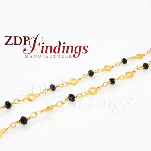 4mm Black beads, Rosary Chain