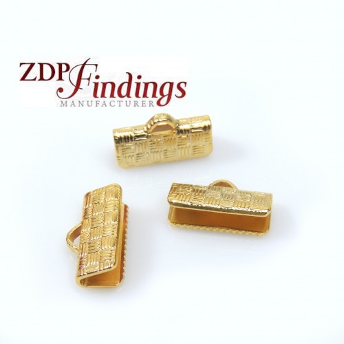 10x5mm Basket Textured Ends for flat cord