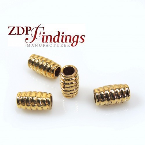 10x5mm Gold Plated Spiral casting Beads