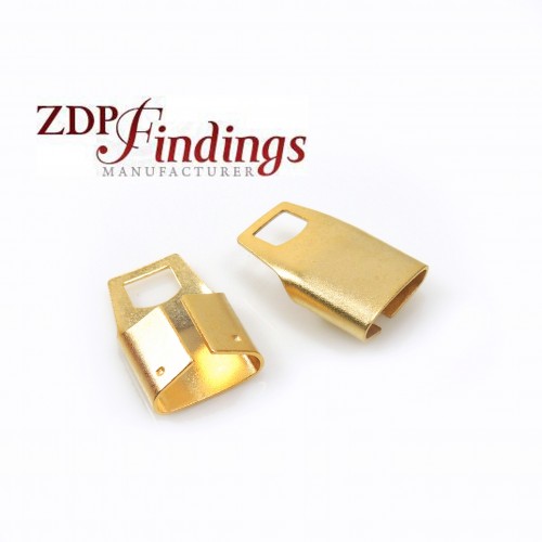 20x13mm x End Cups Gold for flat cord