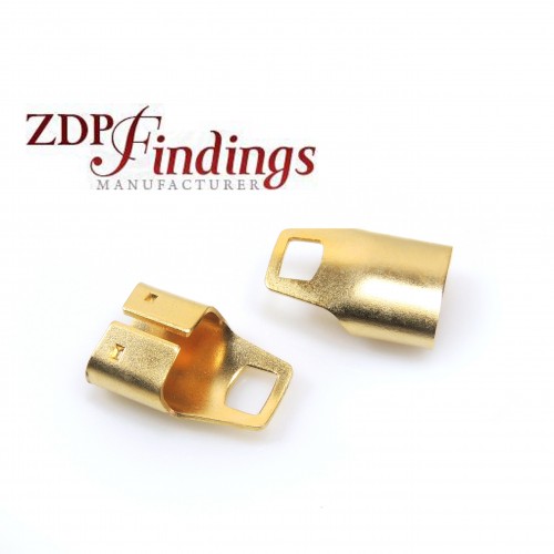 16x11mm x End Cups Gold for flat cord