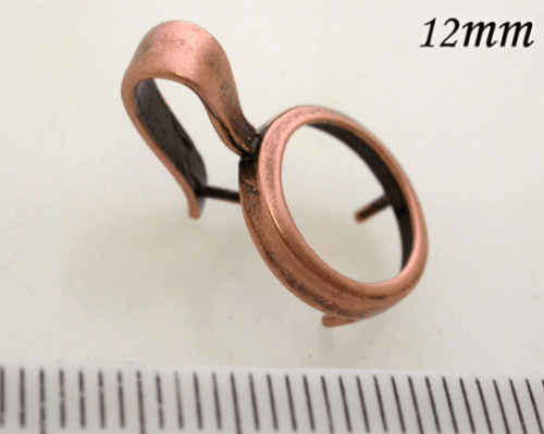 12mm Brass Bezel For Setting -Antique Copper