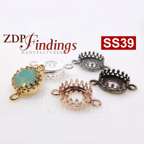8mm Round Crown Bezel Setting Connector fit European Crystals SS39