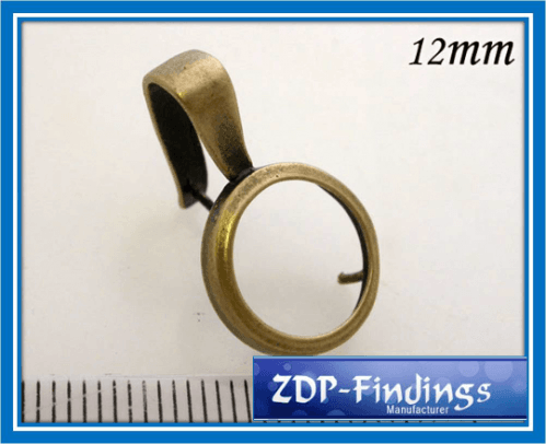 12mm Brass Bezel For Setting -Antique Brass