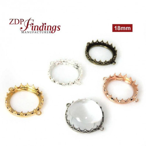 New! 18mm Evolve Crown Bezel setting Collection -Antique Silver