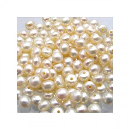 White Freshwater Pearls Half Drilled Hole
