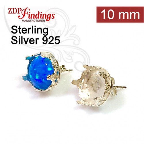 10mm Stud Earring, 925 Sterling silver