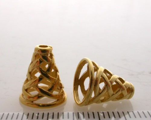 12.4x7.5mm Shiny Gold Cones
