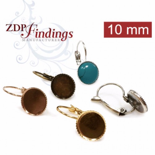 Round 10mm Lever back Earrings