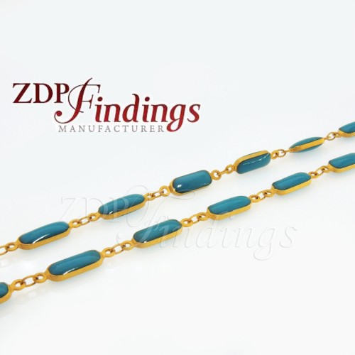 4x10mm Turquoise color Rosary Chain 