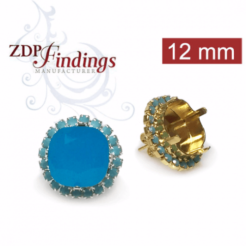 12mm 4470 European Crystals Post Rhinestone Earrings, Choose your options