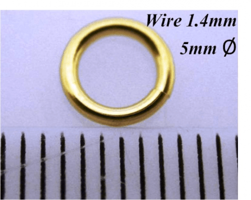 1.4mm x 5.0mm 14k Gold Filled Jump Rings 