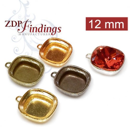 12mm Bezel Pendant For Gluing 4470 European Crystals