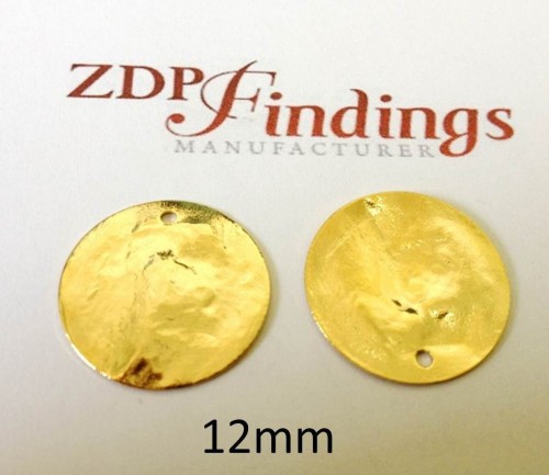 12mm Round Shiny Gold Discs