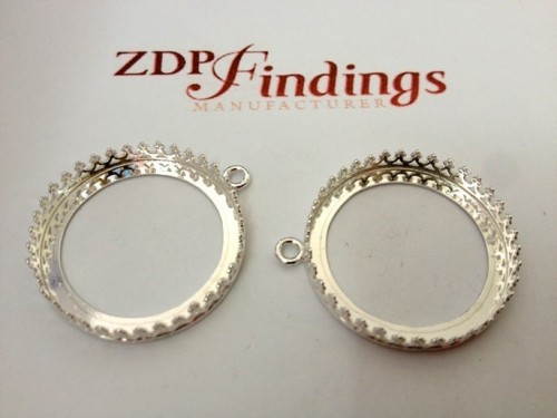 25mm Round 925 Sterling silver Bezel, choose your finish.
