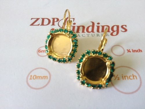 12mm 1122 European Crystals Lever back Rhinestone Earrings
