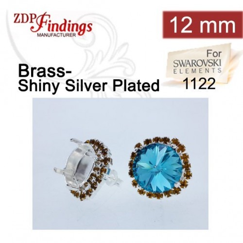 12mm 1122 European Crystals Post Rhinestone Earrings