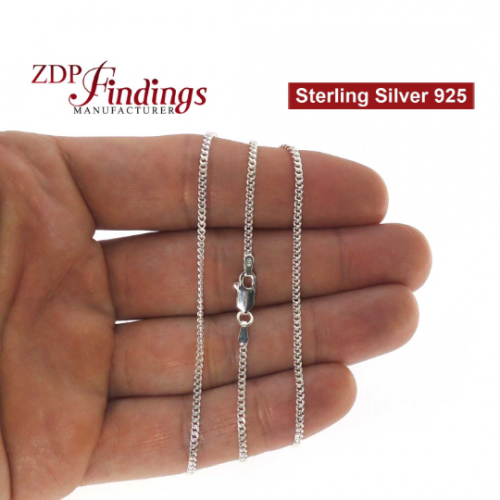 Sterling Silver 925 Finished Curbed Chain