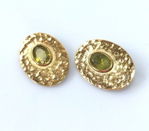 20x14mm Oval Shiny Gold Discs