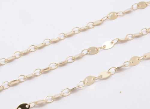 Gold Plated Delicate Flat Link Chain