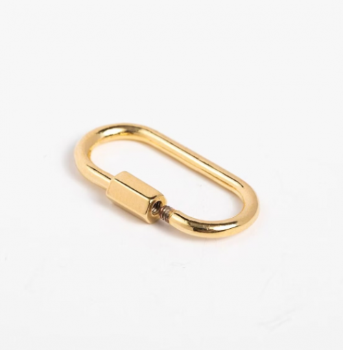  Oval Shaped Caribiner Clasps Gold Plated 