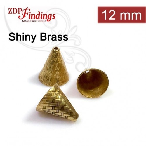 12x9mm Shiny Brass Cones