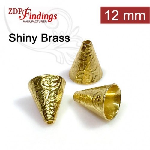 11.7x7.8mm Shiny Brass Cones