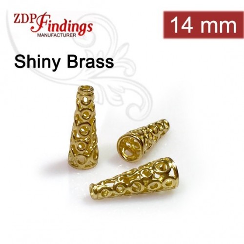 14.3x3.8mm Shiny Brass Cones
