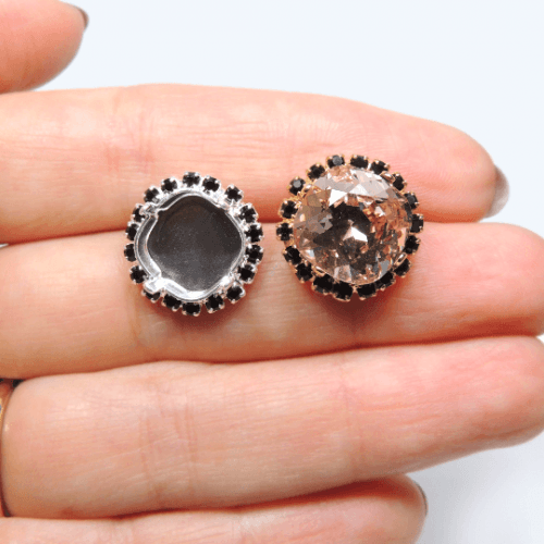 12mm 4470 European Crystals Post Rhinestone Earrings