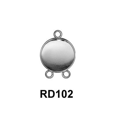 10mm Round 925 Sterling silver Bezel Cup Connector