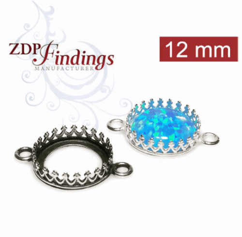 12mm Round 925 Sterling silver Bezel, choose your finish.