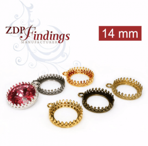 14mm Round Brass Bezel, choose your finished.