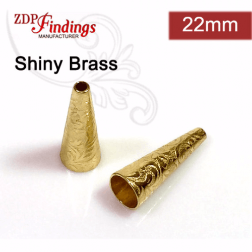 22.5x6.7mm Shiny Brass Cones