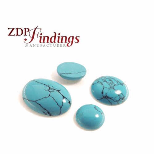 Turquoise Stripes Oval Cabochon, Choose your size.