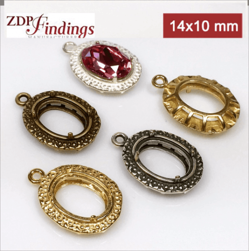 14x10mm Oval Pewter Bezel, choose your finish.