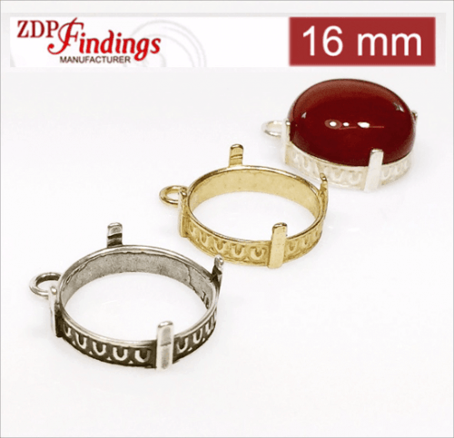 16mm Round 925 Sterling silver Bezel, choose your finish.
