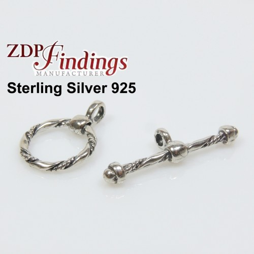 Sterling Silver 925 Square Toggle Clasp 12mm 