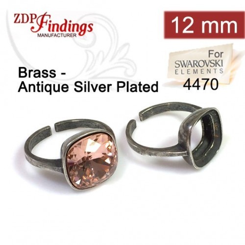 12mm 4470 Ring Base Antique Silver