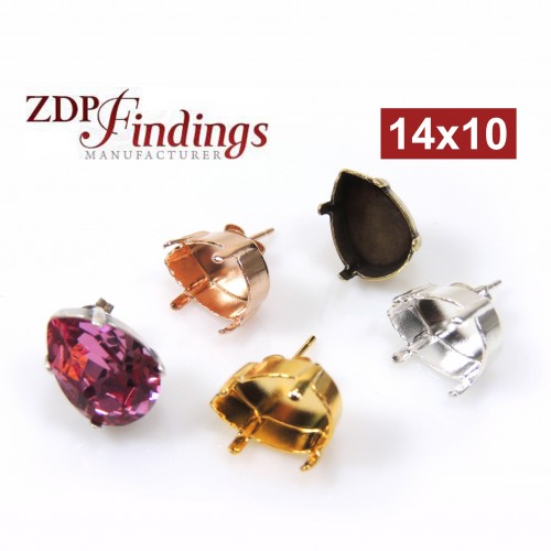 14x10mm 4320 European Crystals Post Earrings
