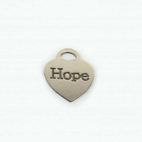 20x15mm Silver 925 Heart Tag Hope Charm Pendant Necklace