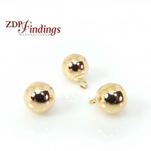 Round 7mm Gold Filled 14K Bead Pendant Charm