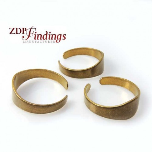 Adjustable Brass Ring Setting Blank, 8mm top