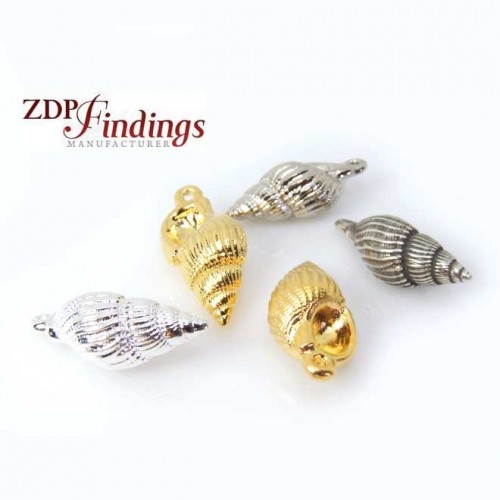 25mm Conch Spiral Shell Bead Charm Pendant