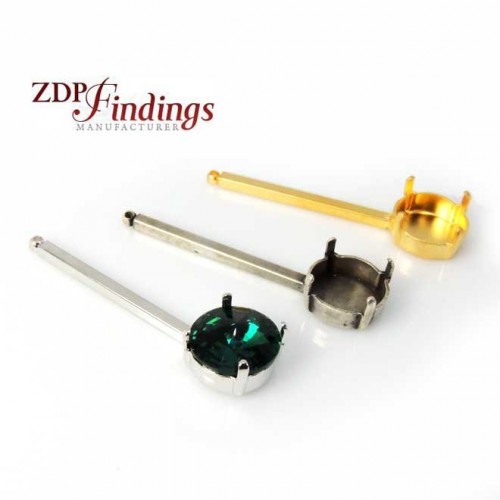 40mm Bar Pendant Setting fit Round 12mm European Crystals 1122 