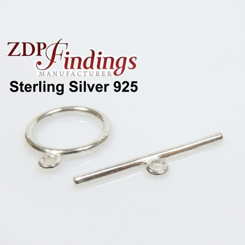 Sterling Silver 925 Round Toggle Clasp 13mm 