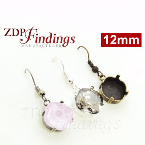 12mm 4470 European Crystals Ear Wire Earrings