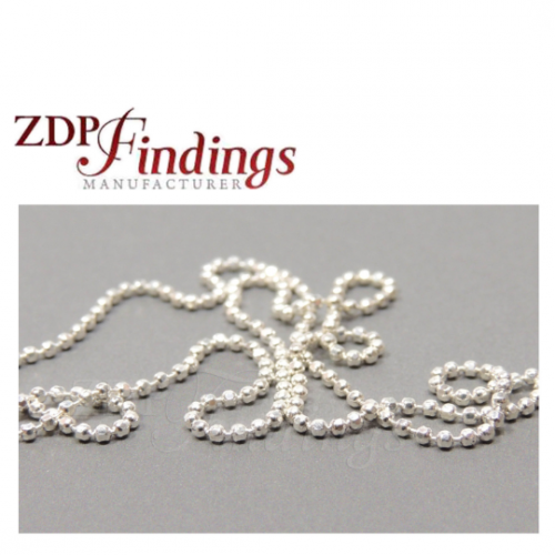 2 Meters Sterling Silver Ball Chain 