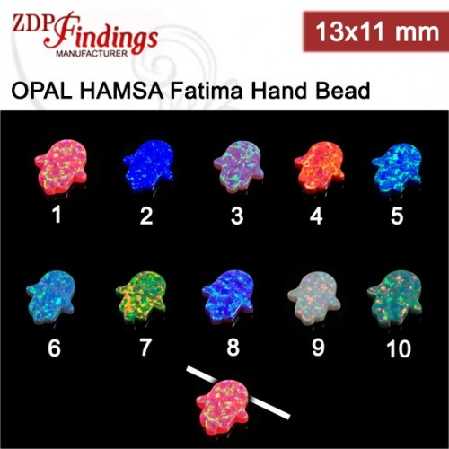 Opal (Lab Created) Hamsa 13x11mm 