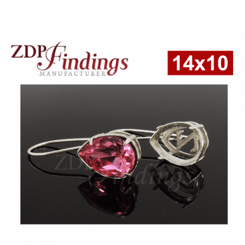 14x10mm 4320 European Crystals Kidney Wire Earrings