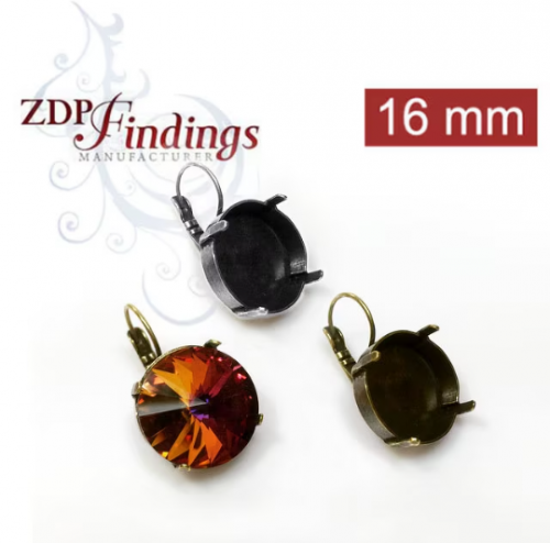 Round 16mm Earrings fit Cabochon or European 1122 - Choose your Finish